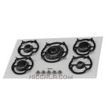 اجاق گاز صفحه ای نیک کالا چدن جزیره ای شیشه ای سفید مدل 3/GGH 304